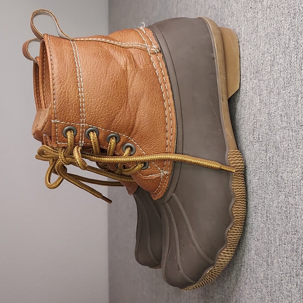 London Fog Brown Tan LFK Seth Jr. Lace Up Duck Boots Little Kids Size 12M